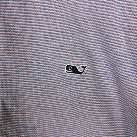 Vineyard Vines Blue & Pink Striped Quarter Zip Pullover Sweatshirt Men's M - Picture 4 of 9